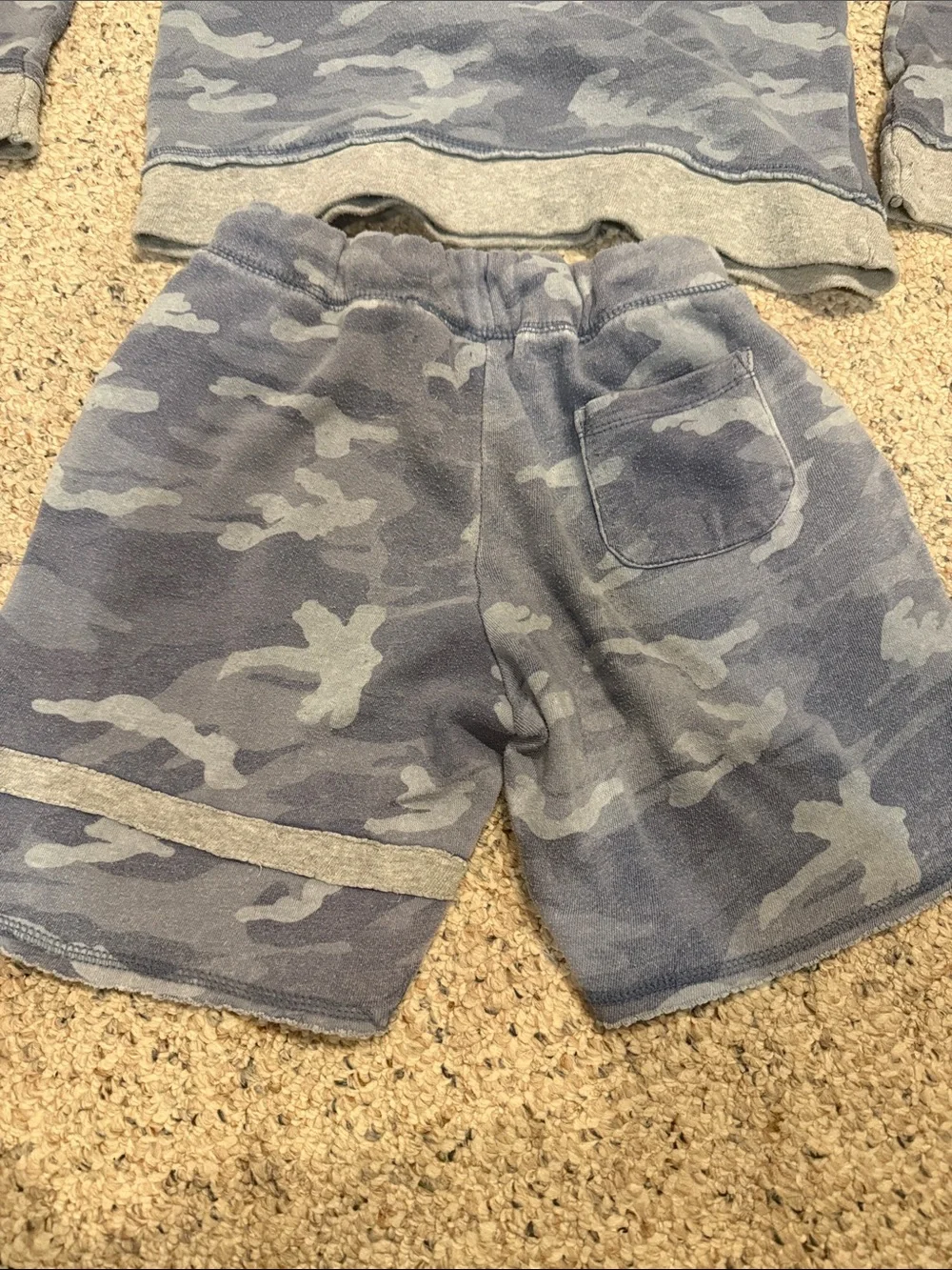 Vintage Havana Kids Hooded Pajama Set in Grey Blue Camo